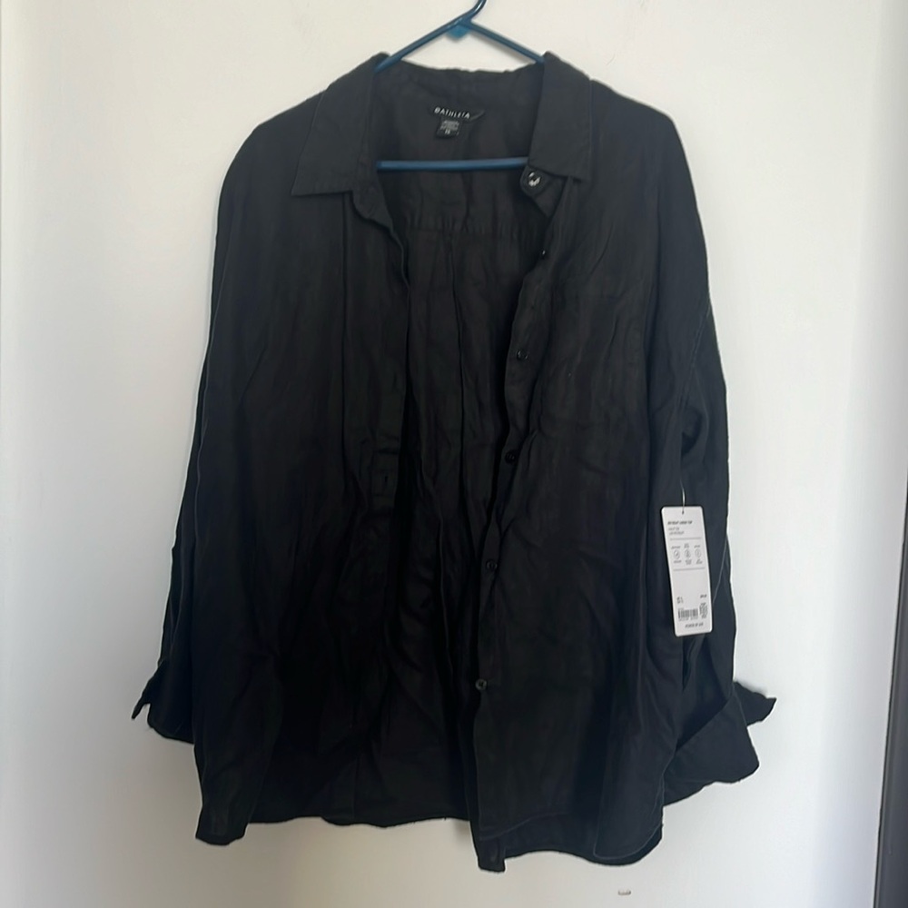 Athleta Retreat Linen Top- NWT- XL